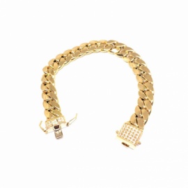 PULSERA ORO 18KT CUBANA CIERRE CIRCONITAS 22CM D12X4,40MM PESO G23,6