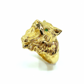 SELLO ORO 18KT CABEZA LOBO D20MM PESO G6,30