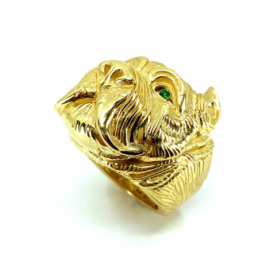 SELLO ORO 18KT CABEZA PITBULL D28X24MM PESO G12,70