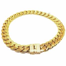 CADENA ORO 18KT CUBANA PLANA ANCHO D25MM GRUESO 12MM PESO G196.00