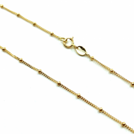 CADENA ORO 18KT BARBADA CON BOLITAS 50CM D1,63MM PESO G2,30