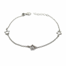 PULSERA PLATA 925 RODIADA ESTRELLA CON CIRCONITA D7,40X2,90 PESO G2,90