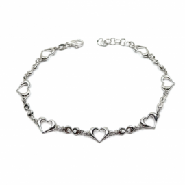 PULSERA PLATA 925 RODIADA CORAZÓN-INFINITO D7,10X1,74 PESO G6,20