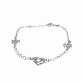 PULSERA PLATA 925 RODIADA CORAZÓN-NIÑO-NIÑA D8,00X2,38 PESO G3,30