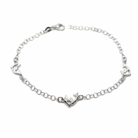 PULSERA PLATA 925 RODIADA DELFINES D7,72X2,55 PESO G2,80