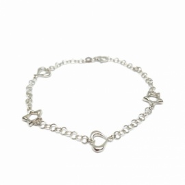 PULSERA PLATA 925 RODIADA ESTRELLA-CORAZÓN PESO G4,10