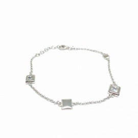 PULSERA PLATA 925 RODIADA CUADRADITO-CIRCONITA PESO G4,70