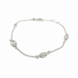 PULSERA PLATA 925 RODIADA OVALADO-CIRCONITA PESO G3,90