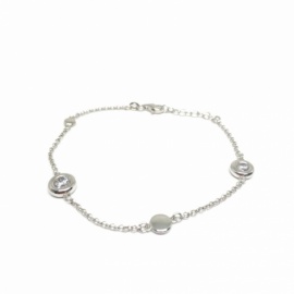 PULSERA PLATA 925 RODIADA CHATÓN-CIRCONITA PESO G4,70