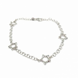 PULSERA PLATA 925 RODIADA ESTRELLITA PESO G4,30