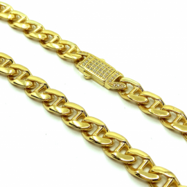 CADENA ORO 18KT TRAVESIÑO CIERRE CIRCONITAS 60CM D7X2,60MM PESO G37,60