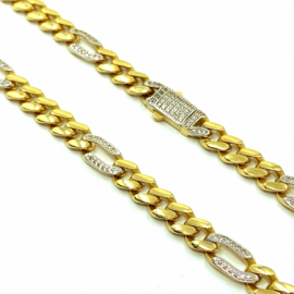 CADENA ORO 18KT TRES X UNO CIRCONITAS 60CM D7X2,80MM PESO G37,15