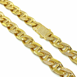 CADENA ORO 18KT TRAVESIÑO CIRCONITAS 60CM D11X2,6MM PESO G46,90