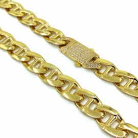 CADENA ORO 18KT TRAVESIÑO CIERRE CIRCONITAS 60CM D12,75X3MM PESO G49,65