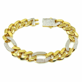 PULSERA ORO 18KT TRES X UNO CIRCONTIAS 21CM D13X3,5MM PESO G24,30