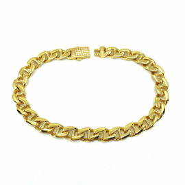 PULSERA ORO 18KT TRAVESIÑO CIERRE CIRCONITAS 21CM D7X3MM PESO G13,95