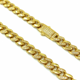 CADENA ORO 18KT BARBADA CIRCONITAS 60CM D6,75X3MM PESO G41,25