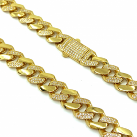 CADENA ORO 18KT BARBADA CIRCONITAS 60CM D11X3MM PESO G65,55