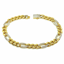 PULSERA ORO 18KT TRES X UNO CIRCONITAS 21CM D7X3MM PESO G13,90