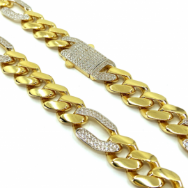 CADENA ORO 18KT TRES X UNO CIRCONITAS 60CM D13,5X3,70MM PESO G61,75