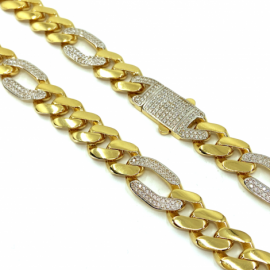 CADENA ORO 18KT TRES X UNO CIRCONTIAS 60CM D11,5X3MM PESO G52,505