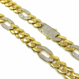 CADENA ORO 18KT TRES X UNO CIRCONTIAS 60CM D11,5X3MM PESO G50,75