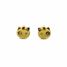 PENDIENTE ORO 18KT GATITO ROSCA D6,73MM G0,30