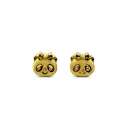 PENDIENTE ORO 18KT OSITO PANDA FELIZ ROSCA D6,33MM G0,50