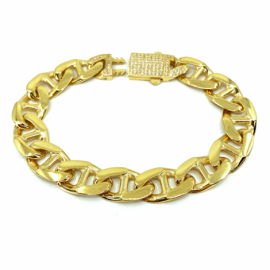 PULSERA ORO 18KT TRAVESIÑO CIERRE CIRCONTIAS 21CM D13,5MM PESO G20,90