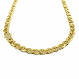 CADENA ORO 18KT TRAVESIÑO CIRCONTIAS 60CM D9X2,5MM PESO G40,20