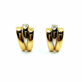 PENDIENTES ORO 18KT ORO BLANCO-ORO AMARILLO D10X7MM PESO G1,00