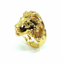 SELLO ORO 18KT CABEZA LEON D25X20MM PESO G12,65