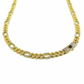 CADENA ORO 18KT TRES X UNO CIRCONITAS 60CM D8X3,80MM PESO G50,25