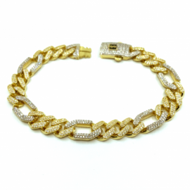 PULSERA ORO 18KT TRES X UNO CIRCONITAS D21CM D9X2,80MM PESO G20,60