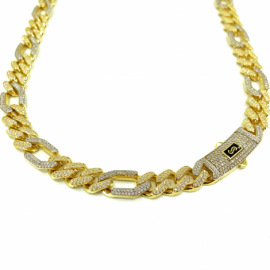 CADENA ORO 18KT TRES X UNO CIRCONITAS 60CM D12X4,50MM PESO G77,6