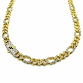 CADENA ORO 18KT TRES X UNO CIRCONITAS 60CM D9,5X3,60MM PESO G57,35