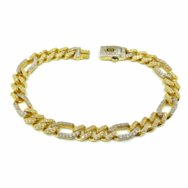 PULSERA ORO 18KT TRES X UNO CIRCONITAS 21CM D8X3,70MM PESO G17,50