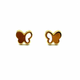 PENDIENTES ORO 18KT MARIPOSAS CALADA D6,5X5,5MM PESO G0,45