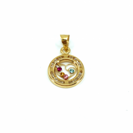 COLGANTE ORO 18KT CORAZON CIRCONITAS D12MM PESO G0,70