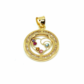 COLGANETE ORO 18KT CORAZON CIRCONITAS D21MM PESO G1,25