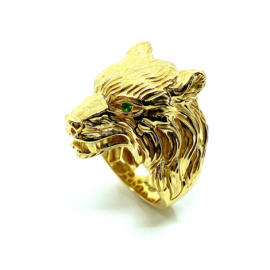 SELLO ORO 18KT CABEZA LOBO D29X21MM PESO G11,70