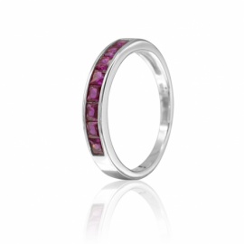 ANILLO PLATA 925 RODIADA PIEDRA FUCSIA