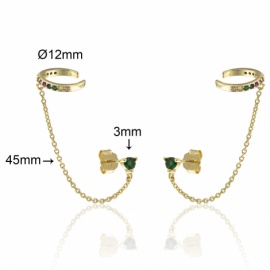 PENDIENTES PLATA 925 DORADA EAR CUFF