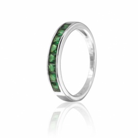 ANILLO PLATA 925 RODIADA PIEDRA VERDE