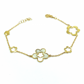 PULSERA ORO 18KT FLOR NACAR 19CM PESO G3,50