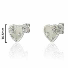 PENDIENTES PLATA 925 RODIADA CORAZÓN ESTRELLAS