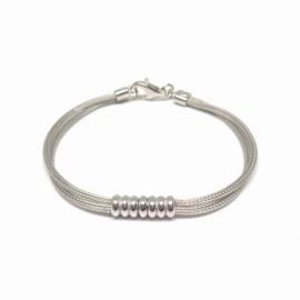 PULSERA DE PLATA 925 RODIADA MALLA 18,5 CM