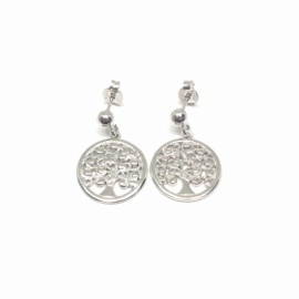 PENDIENTES PLATA 925 RODIADA LARGOS ÁRBOL DE LA VIDA D23,46X15,25MM PESO G3,8