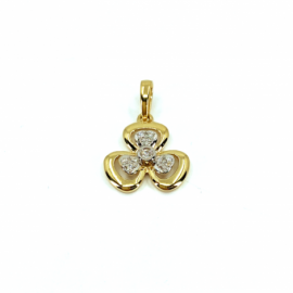 COLGANTE ORO 18KT Y BRILLANTES 0,047 CTS. 10P (H-VS) D11MM PESO G0,95