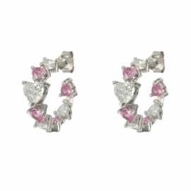 PENDIENTES PLATA 925 RODIADA CORAZONES